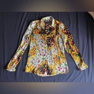 Versace jeans couture ladybug button up shirt size 44 M